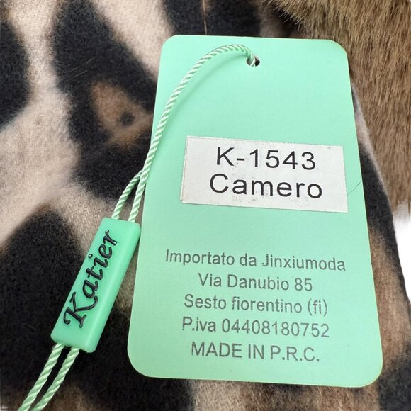 Faux Fur Leopard Wrap Womens Evening Scarf Shawl by Katier NWT 26x64 - Picture 9 of 12